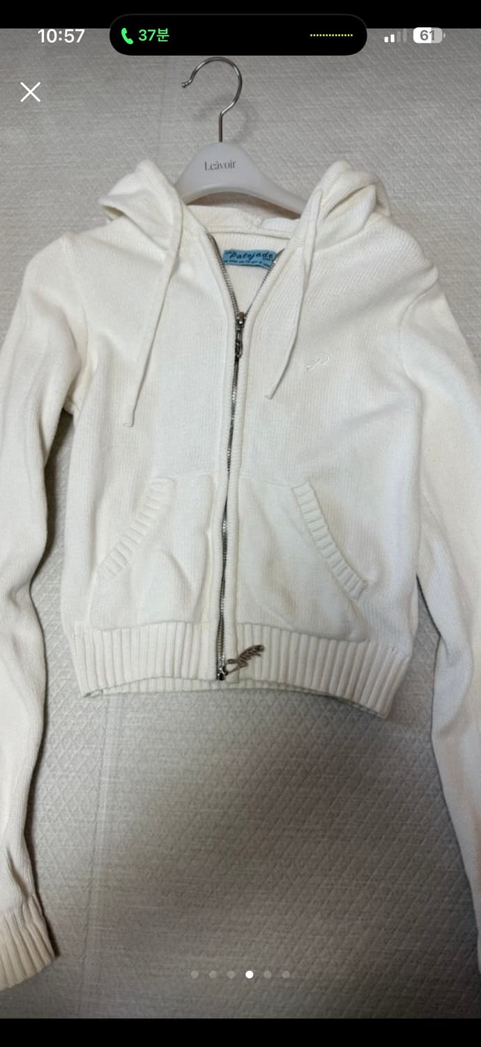 페일제이드 코튼 니트 크롭 후드집업 화이트 2사이즈 상품이미지3
