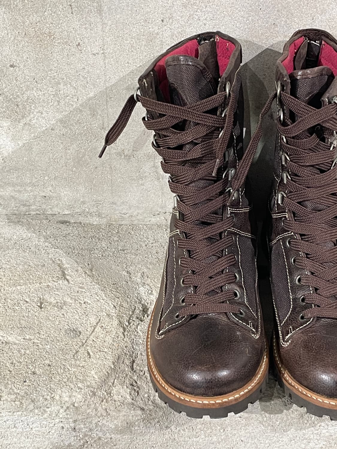 디젤 레어 브라운 백 패스너 컴뱃 레더 부츠 상품이미지6