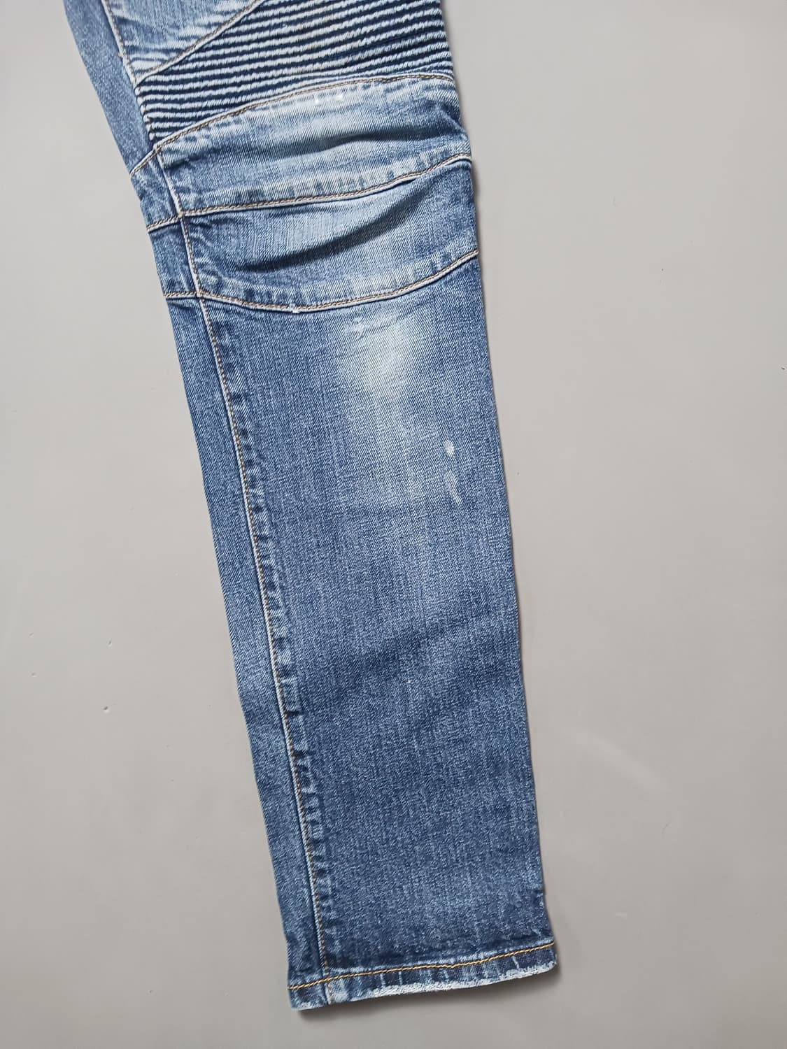 [33] 발망 스티치덧댐 바이커진 청바지 상품이미지5