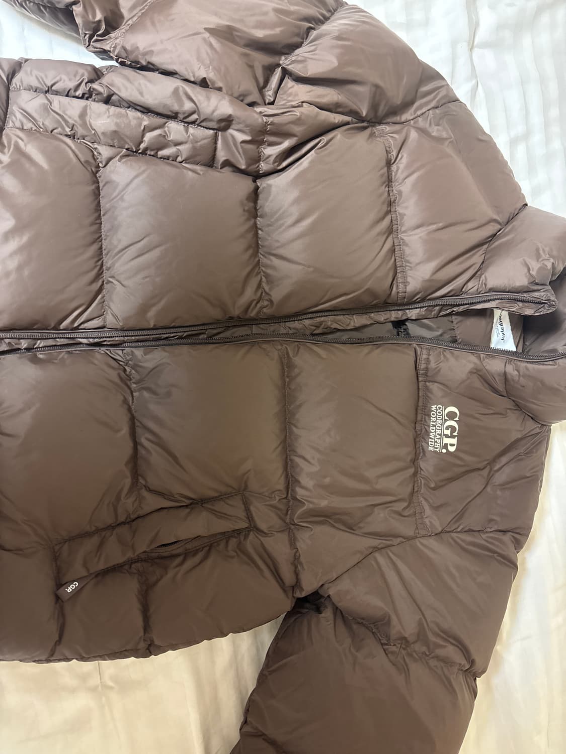 코드그라피 에센셜 덕다운 숏패딩 브라운 S 상품이미지2