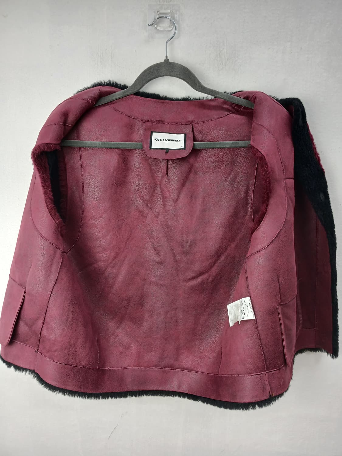 칼라거펠트 천연양모 버건디블랙 금장 베스트 77 L 새제품 상품이미지7