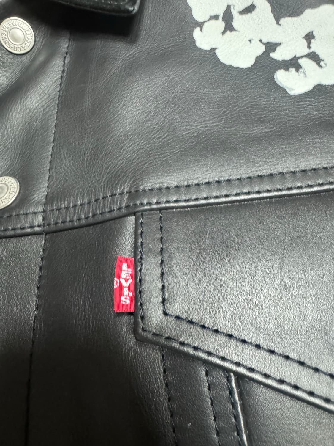 리바이스 x 데님 티어스 레더 코튼 리쓰 타입 3 자켓 블랙 (XL) 상품이미지2