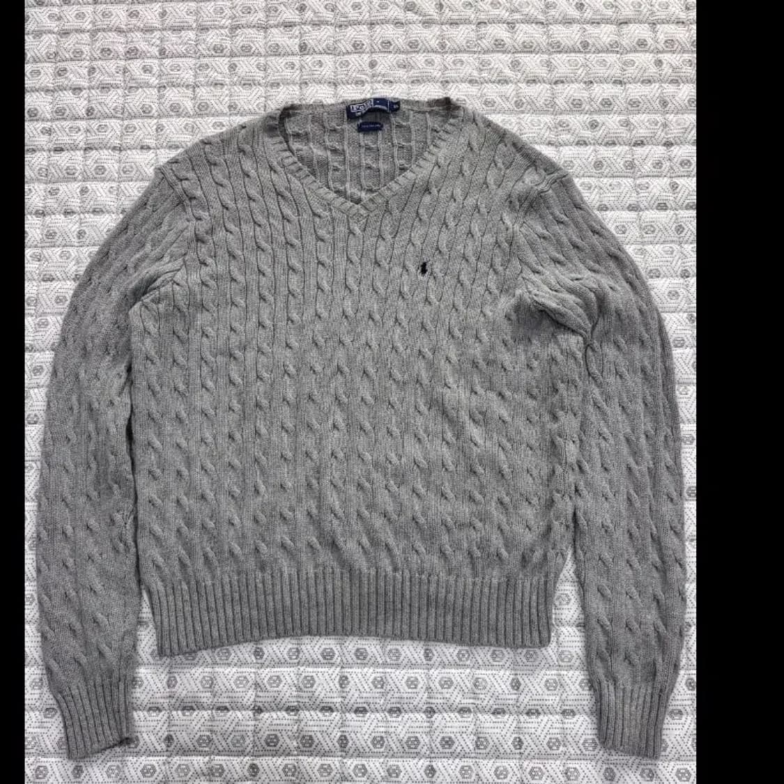 폴로 랄프로렌 케이블 니트 XL 회색 상품이미지1