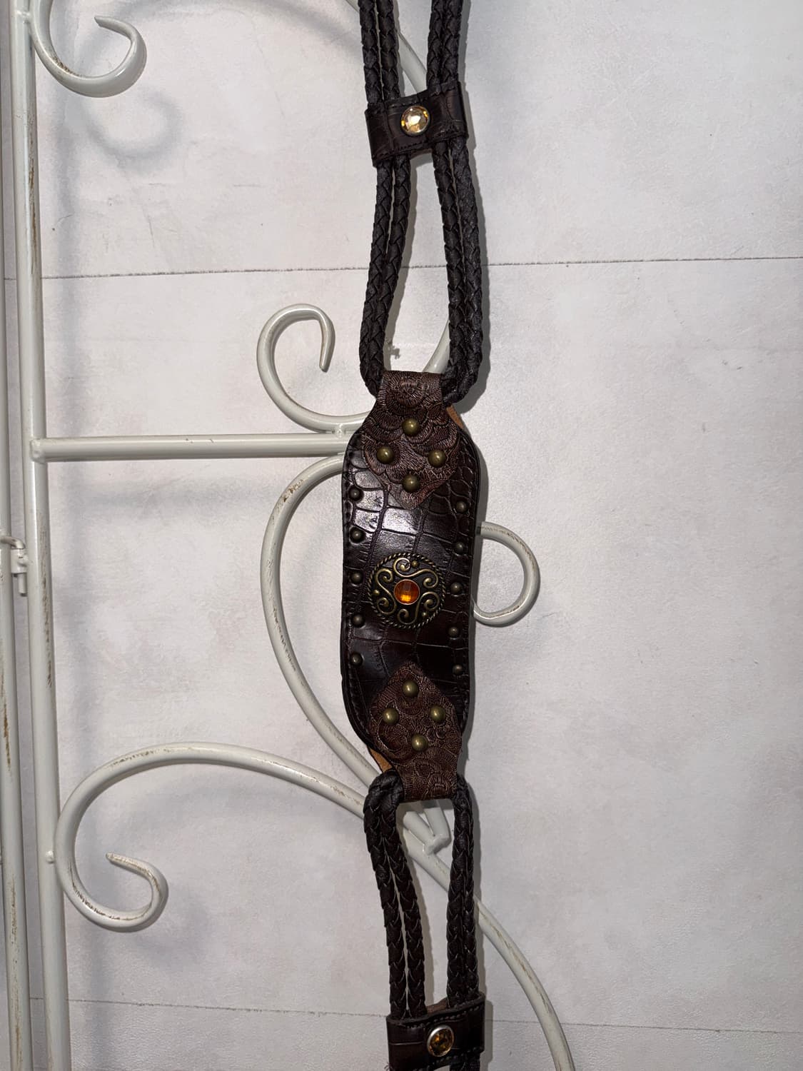 Brown oriental cubic strap buckle belt 상품이미지5