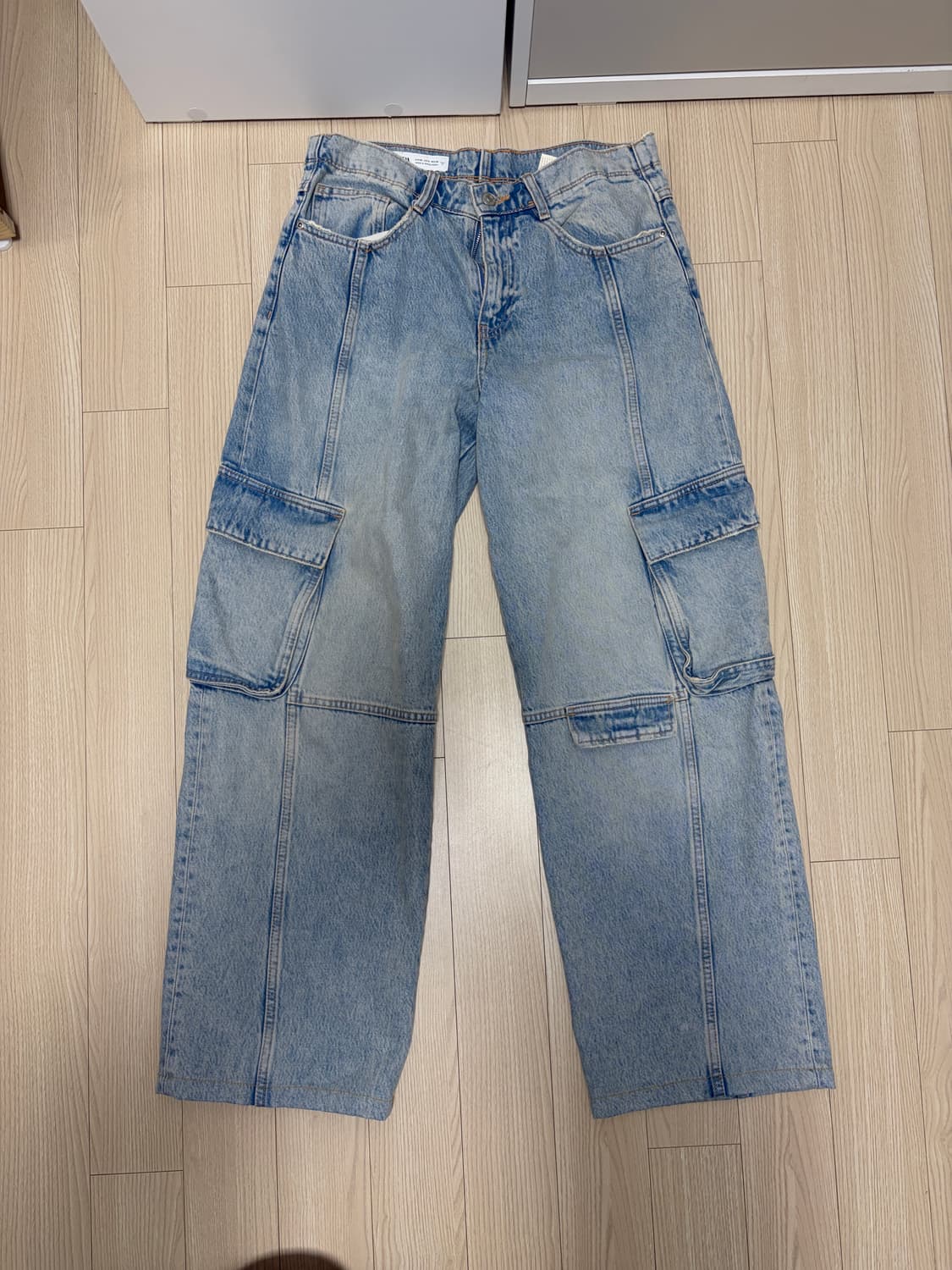 ZARA 카고 데님 팬츠 연청 EUR38 상품이미지1