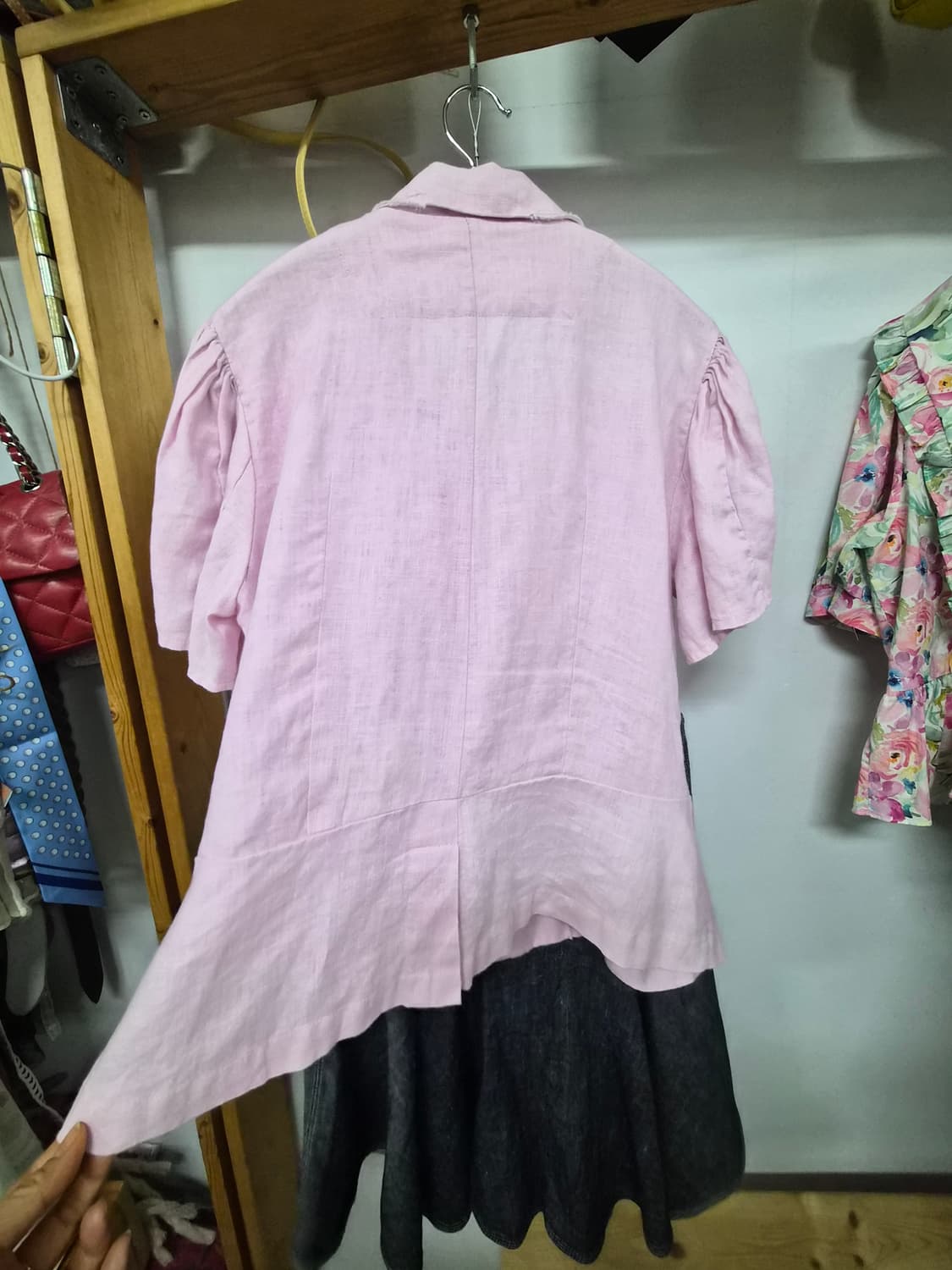 빈티지 린넨 프릴벌룬 자켓. 랙앤본 린넨데님 스커트 상품이미지5