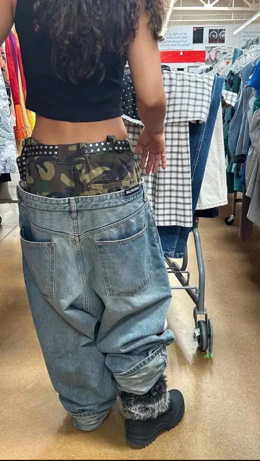 [s]발렌시아가 더블 레이어드 카모 데님팬츠 상품이미지1