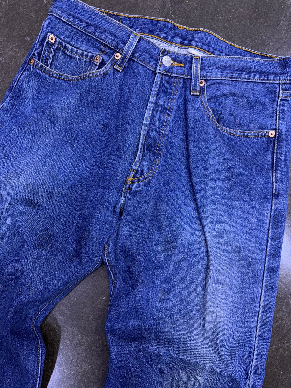 리바이스 501 00's 레귤러핏 빈티지 워싱 지퍼 커스텀 데님팬츠 33 상품이미지3