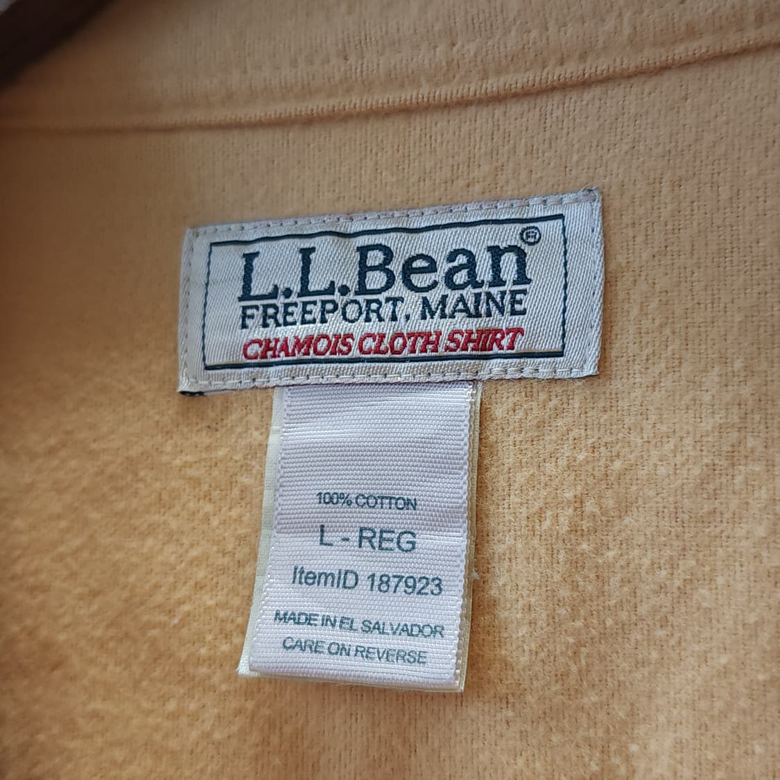 90s 엘엘빈 헤비코튼 투포켓 워크셔츠 샤모아 셔츠 옐로우 L 상품이미지5