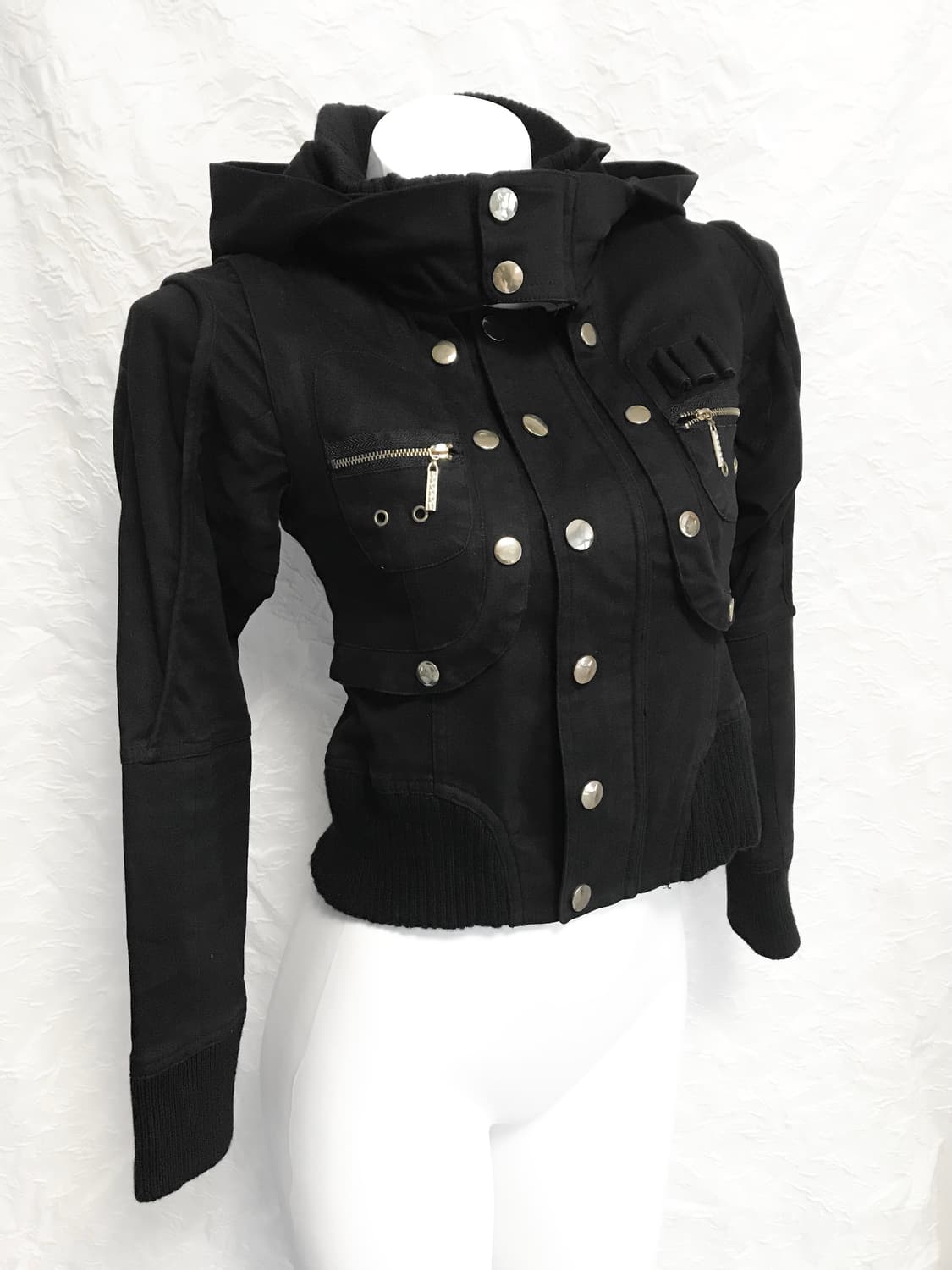 택포•빈티지 핀터깔 00s 펑크 3-way 아카이브 금장 하이넥 자켓 상품이미지2