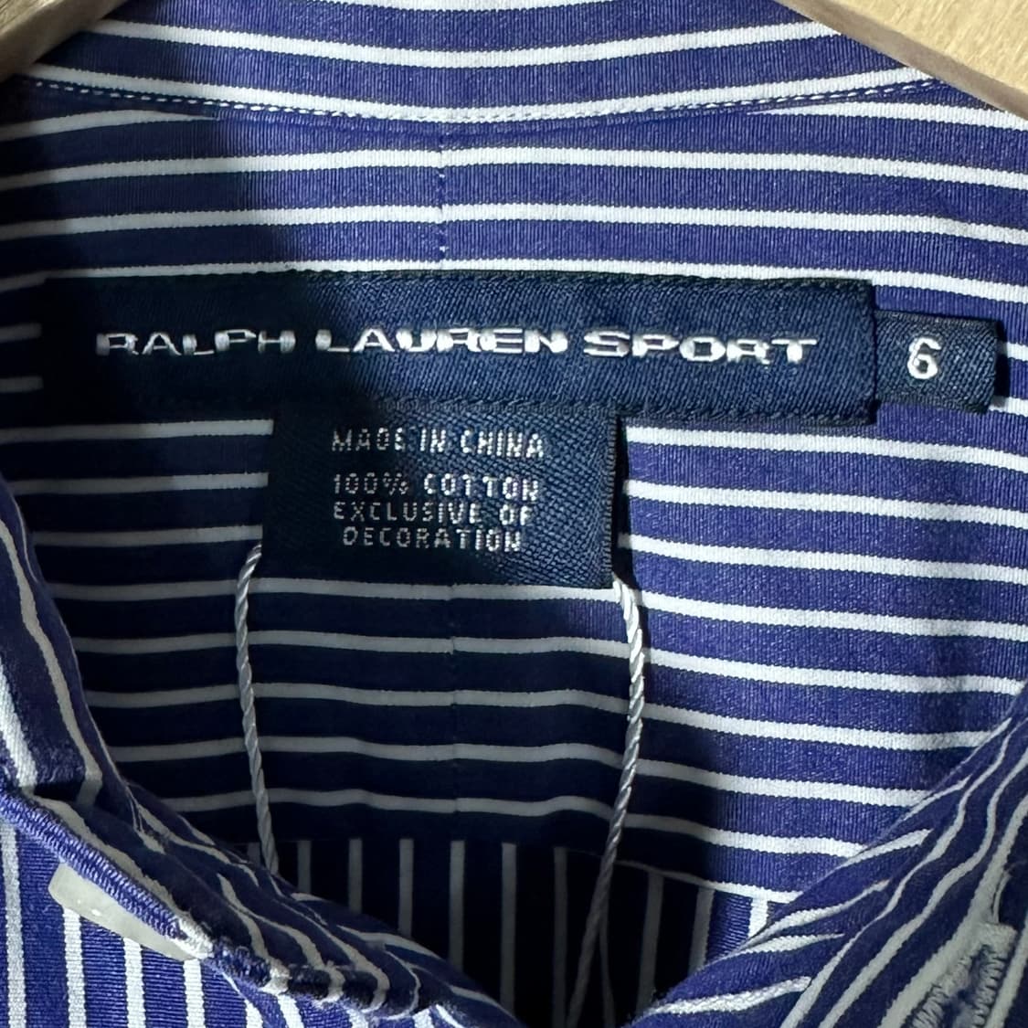 랄프로렌 남색 흰색 줄무늬 셔츠 M 상품이미지6