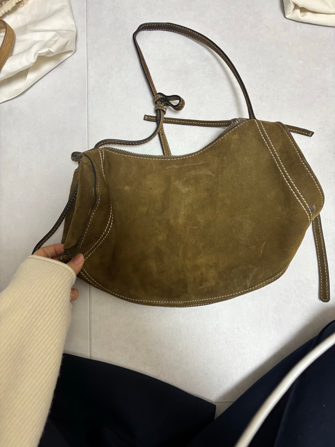 자라 스웨이드 볼링백 상품이미지5