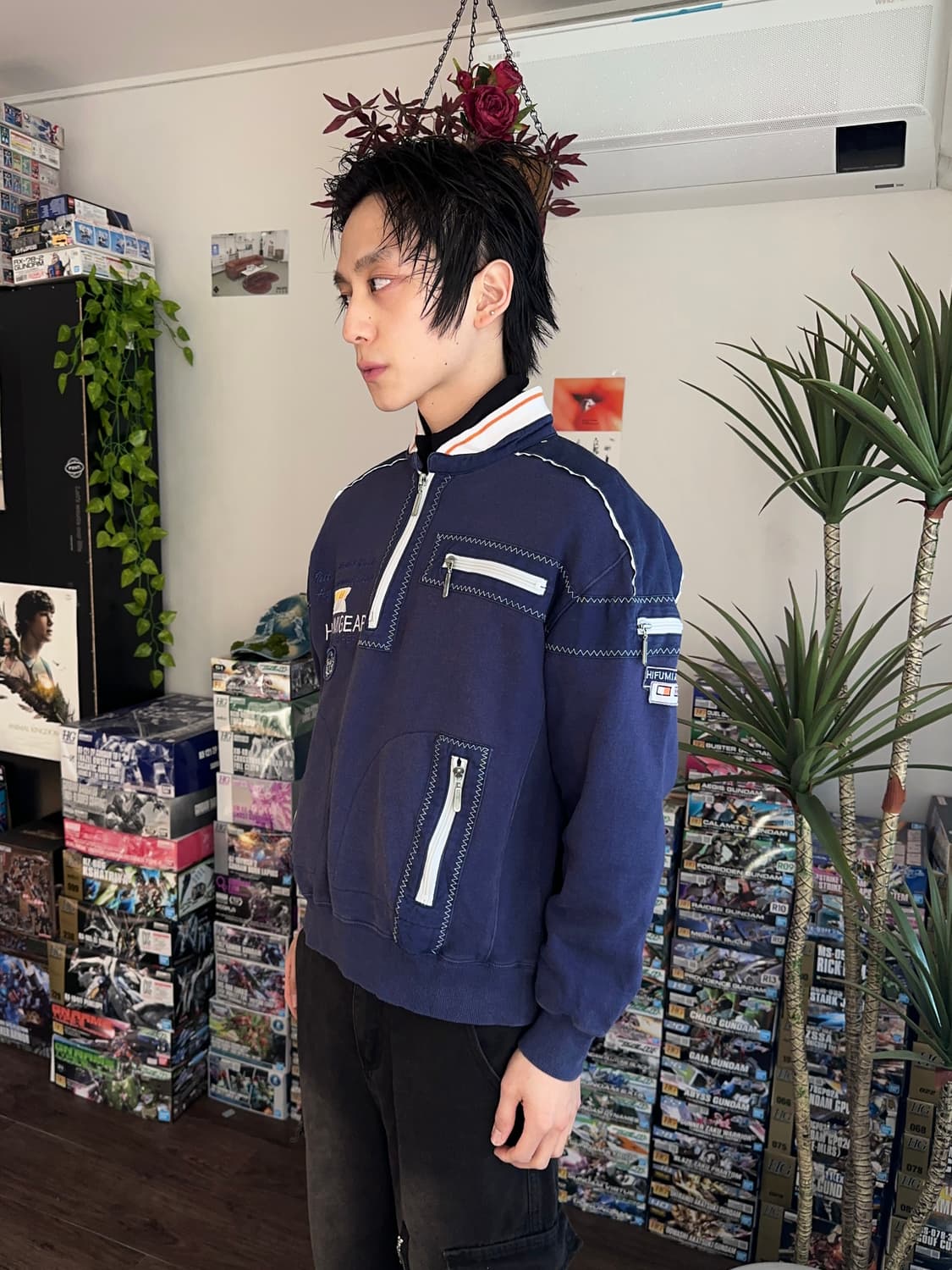 Hifumi Gear 스티치 & 지퍼 디테일 하프 집업 상품이미지5