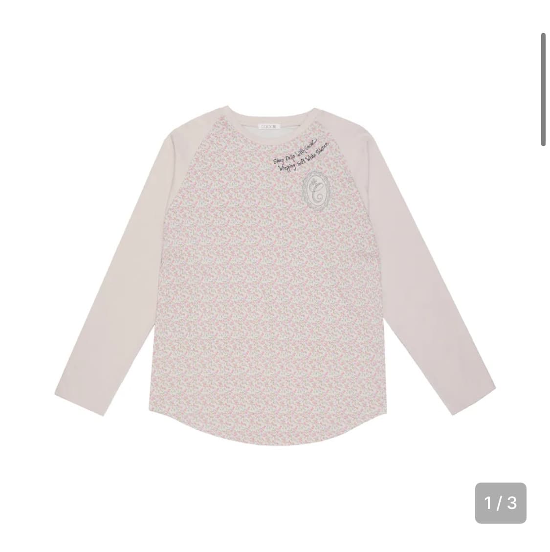 콜로신스 슬립 웰 티셔츠 베이지핑크 플라워 상품이미지1