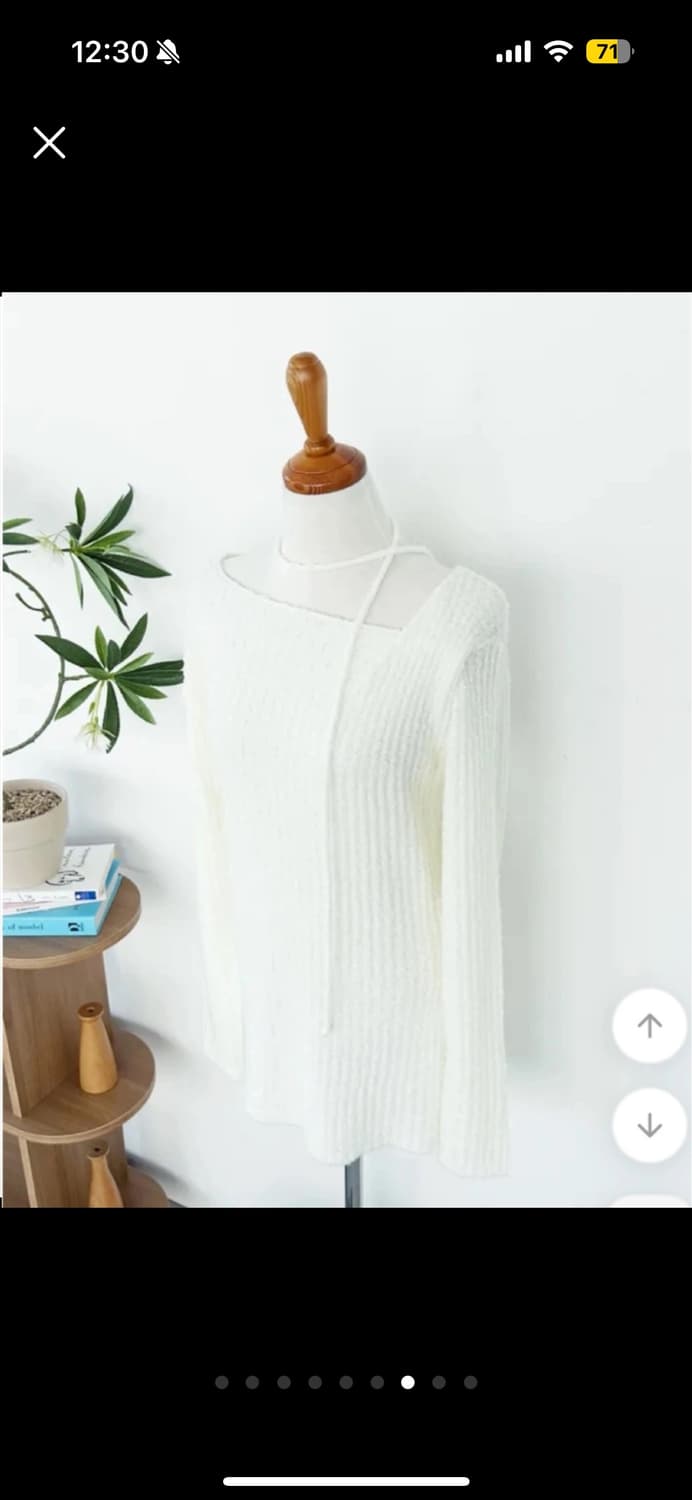 부클 트임 보트넥 셔링 니트 상품이미지8