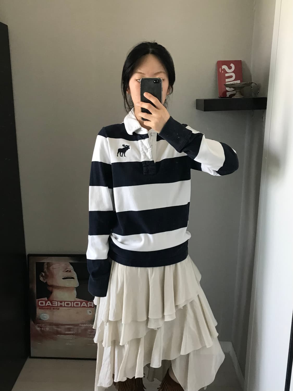 아베크롬비 산양 자수 로고 단가라 럭비티 상품이미지3