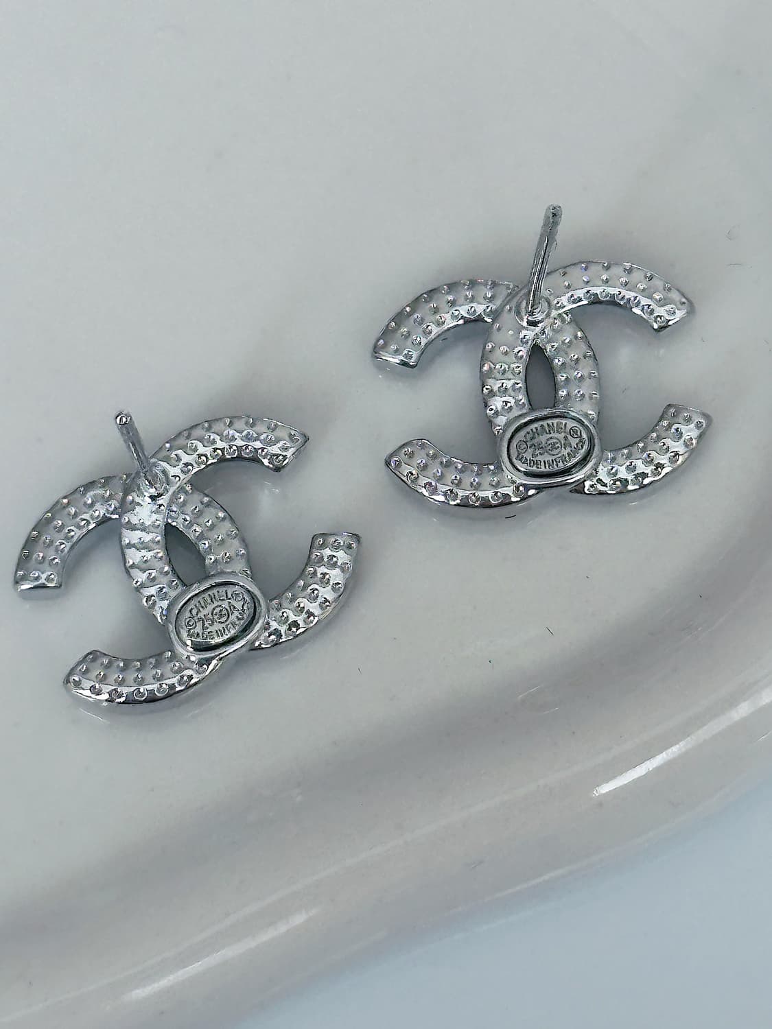 샤넬 크리스탈 귀걸이 실버 업사이클링 상품이미지4