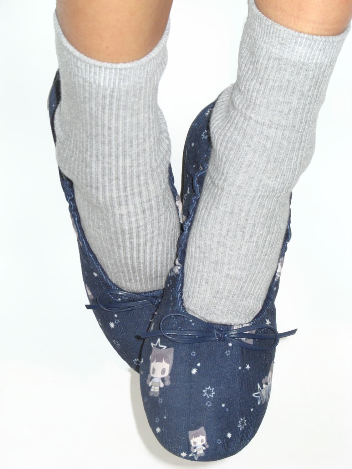 코이세이오 COYSEIO - SHIRRING FLAT SHOES NAVY 상품이미지2