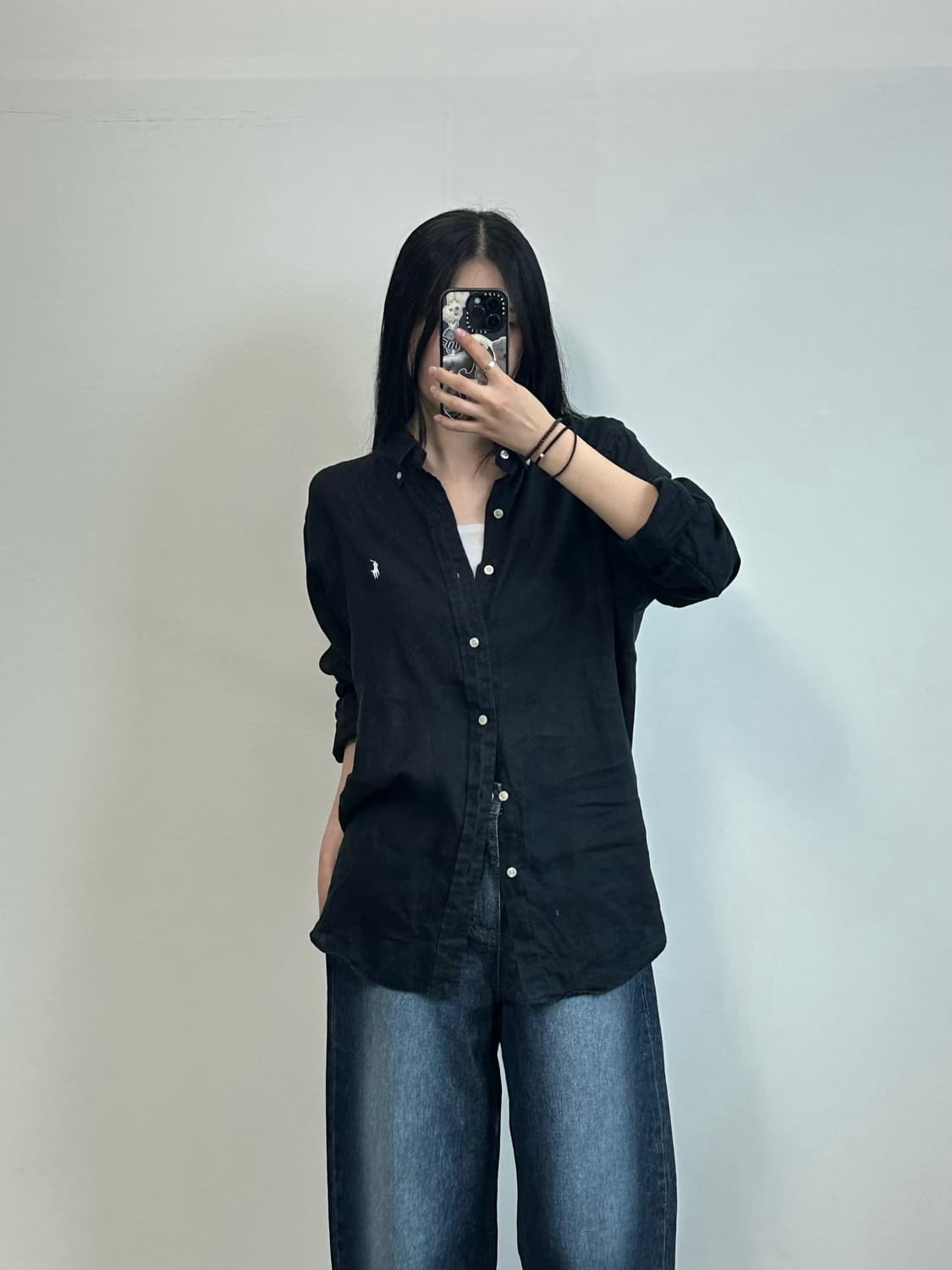 폴로 랄프로렌 QR 신형 블랙 린넨 셔츠 상품이미지1