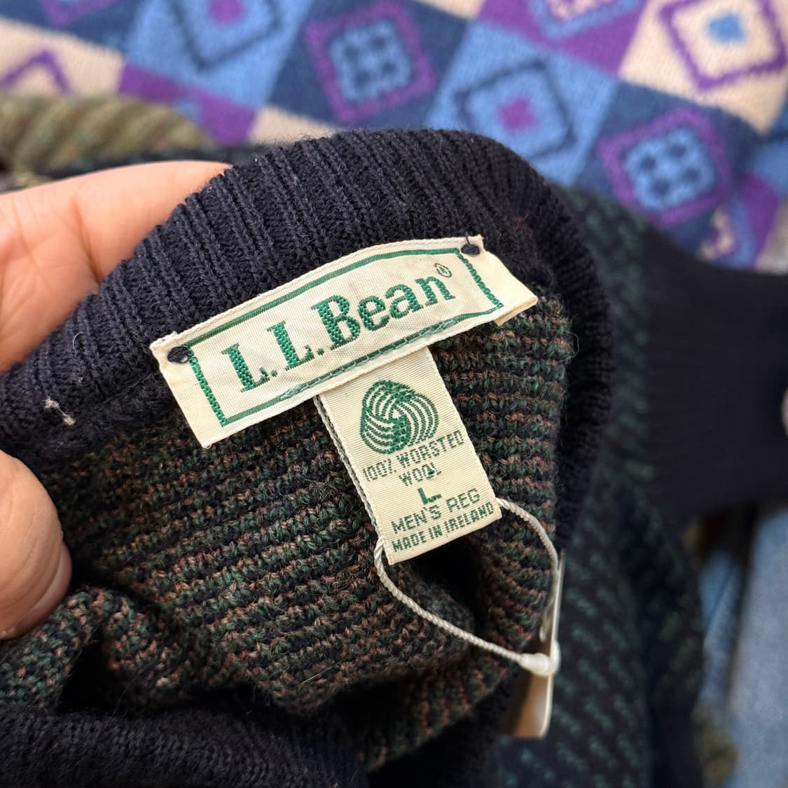 80 ~ 90S 엘엘빈 소모사 아일랜드 생산 니트 스웨터 상품이미지7