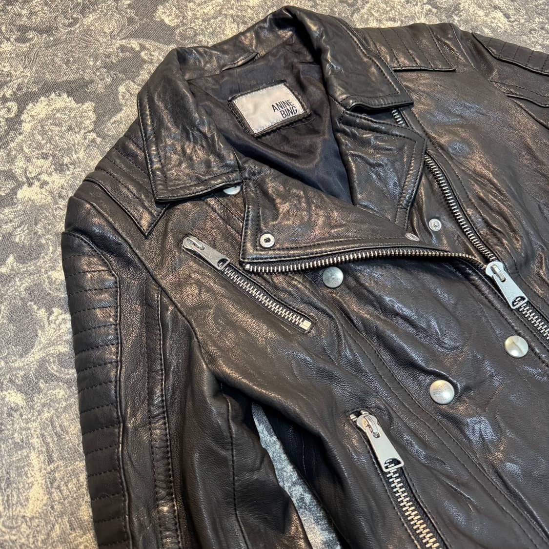 shell natural learher 바이커자켓 상품이미지3