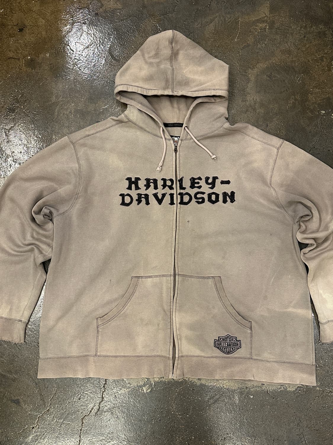 할리데이비슨 데미지드 후드 집업 XXL 상품이미지3
