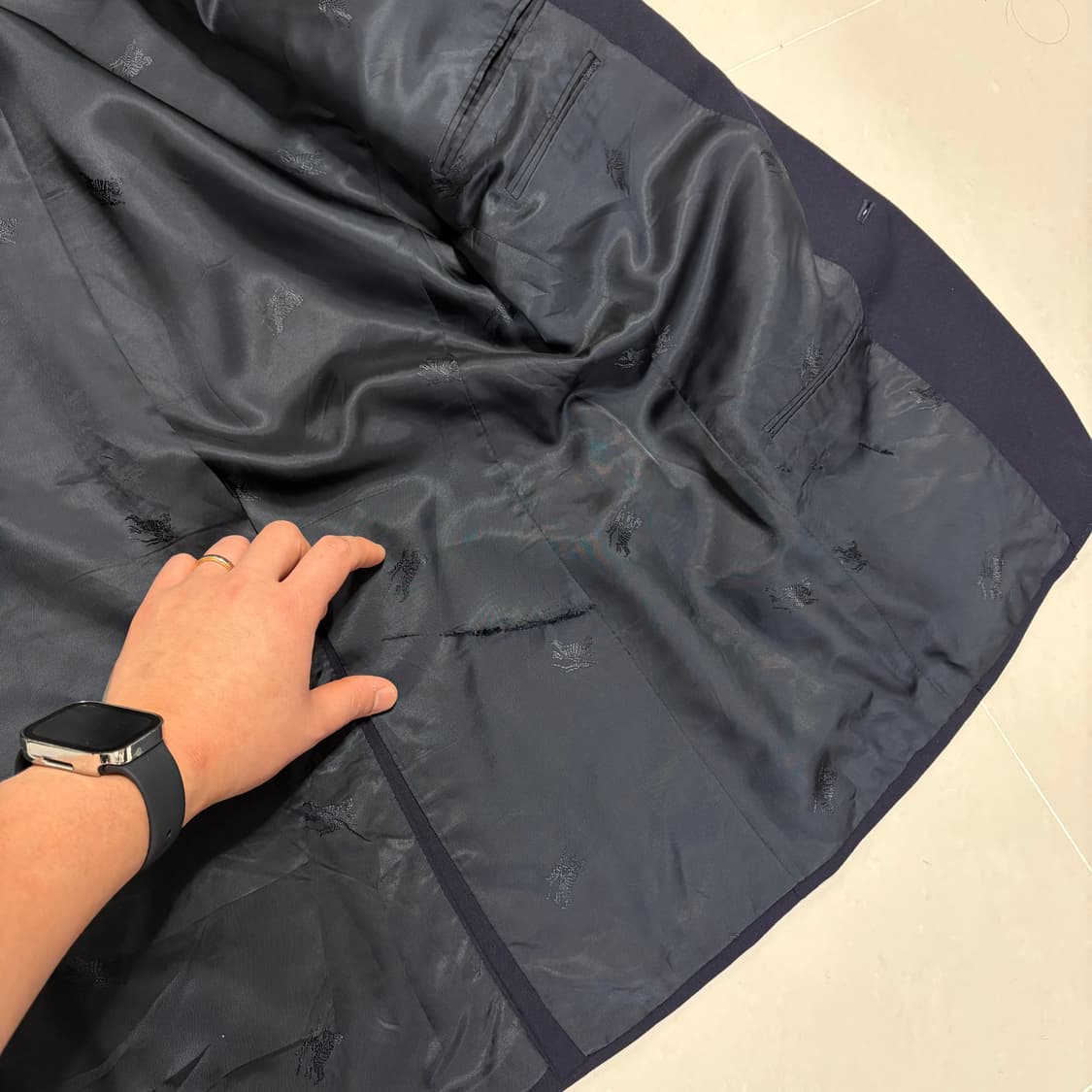 빈티지 버버리 금장 울 블레이저 네이비 자켓 상품이미지10