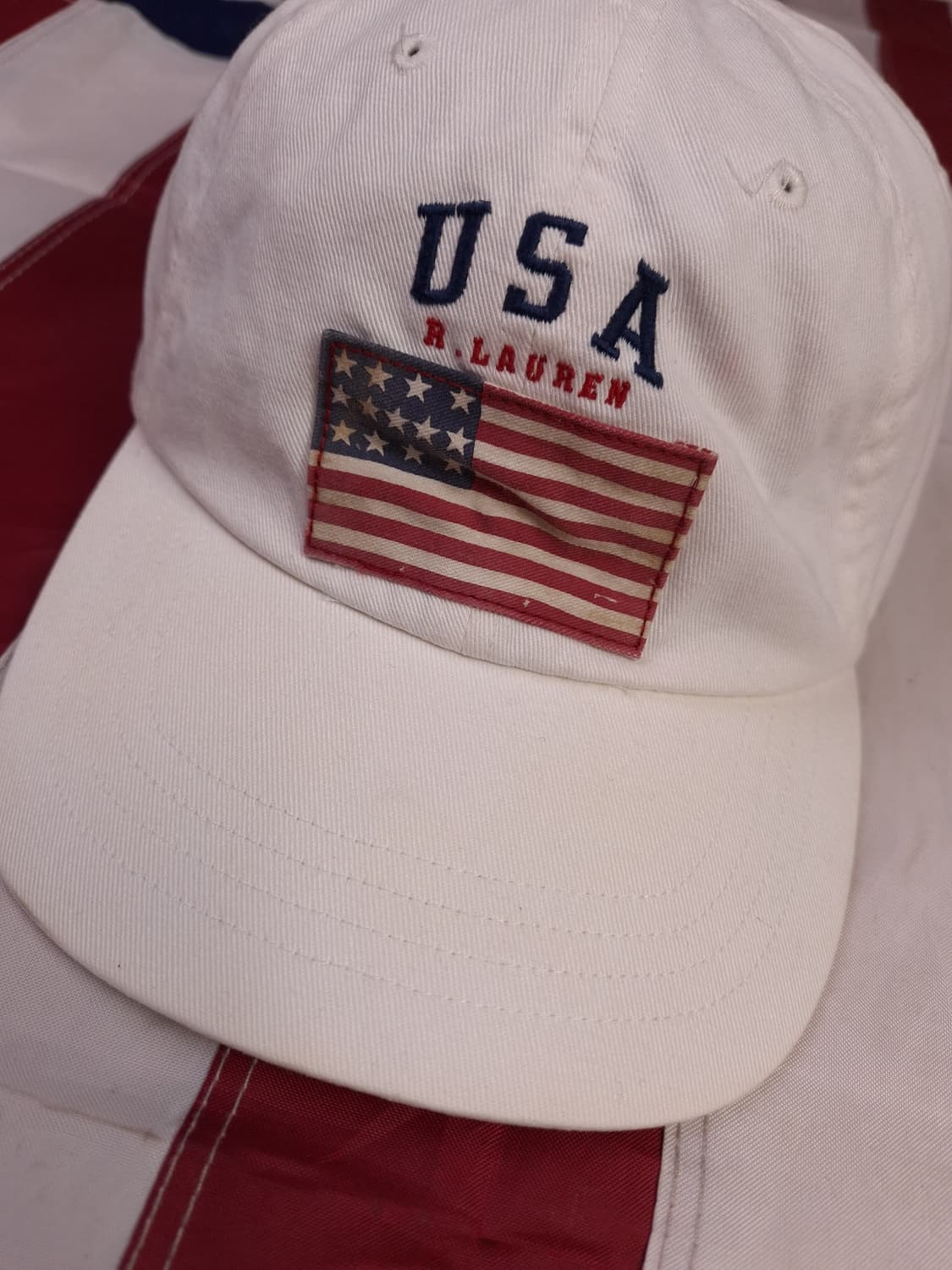 오리지날 90's 폴로 랄프로렌 성조기 화이트 볼캡 상품이미지2