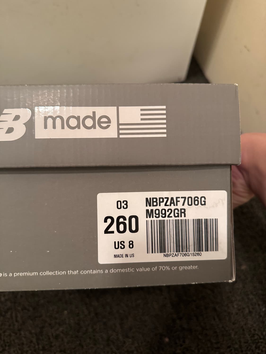 뉴발란스 992 메이드 인 USA 그레이 - D 스탠다드 상품이미지6