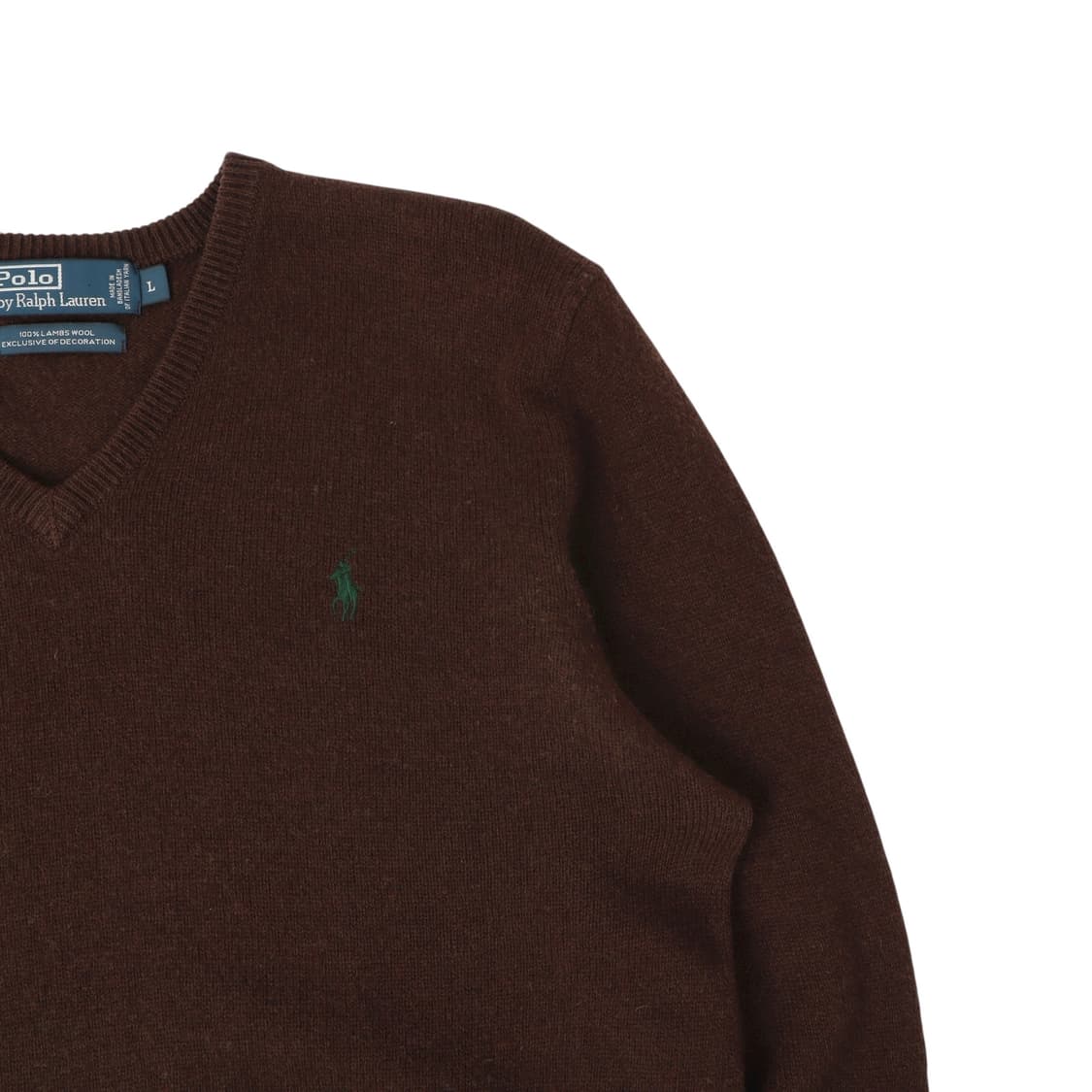 폴로 랄프로렌 브라운 램스울 브이넥 니트 상품이미지3