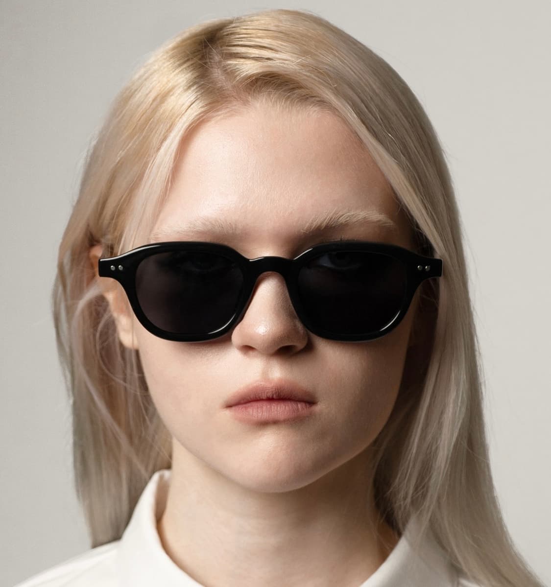 한글안경 뉴트로 스퀘어 선글라스 블랙 Hype 상품이미지2