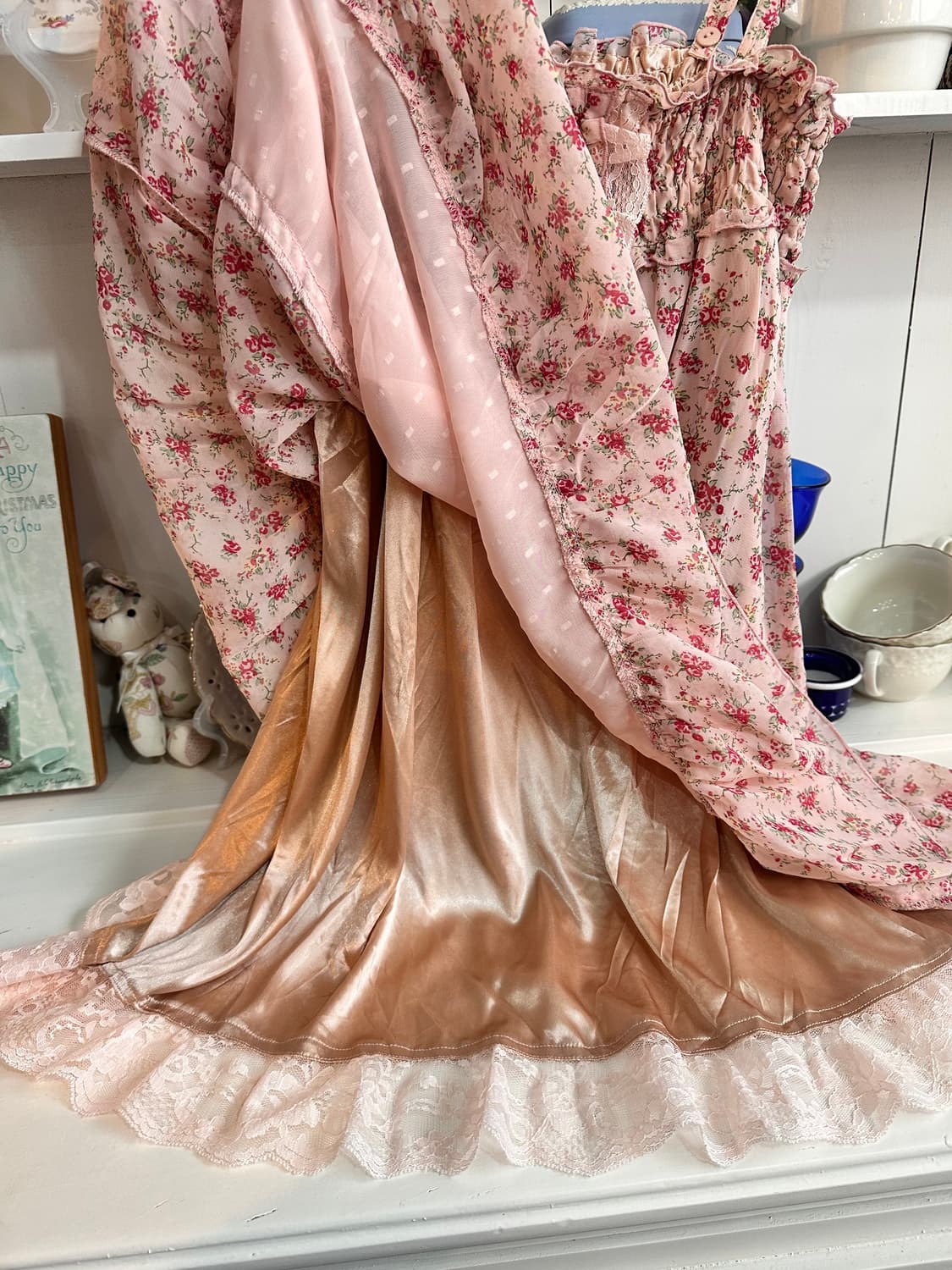 플라워 핑크 프릴 원피스 상품이미지6