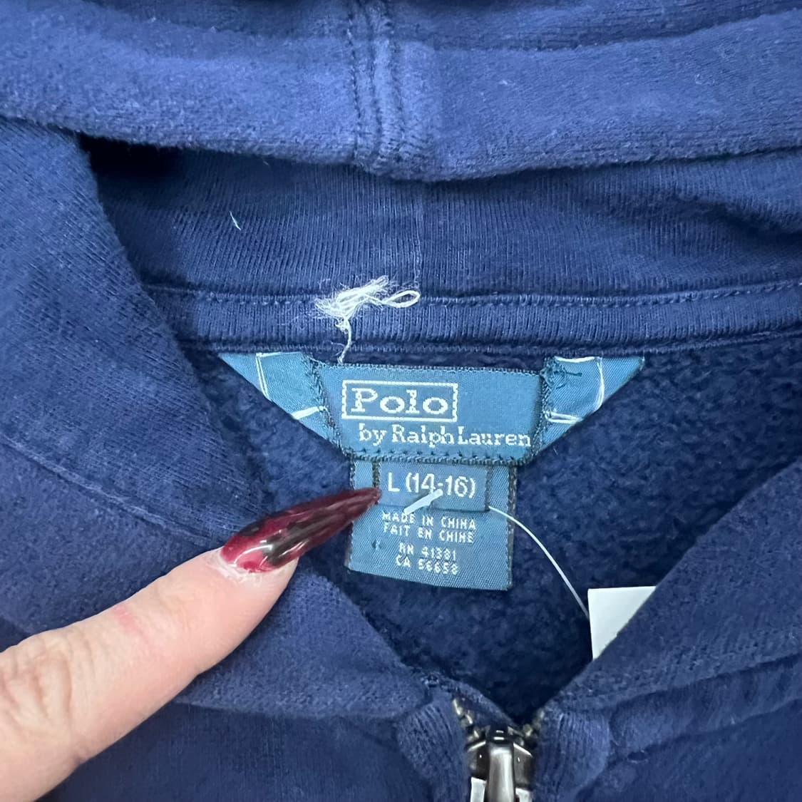 폴로랄프로렌 네이비 후드집업 상품이미지2