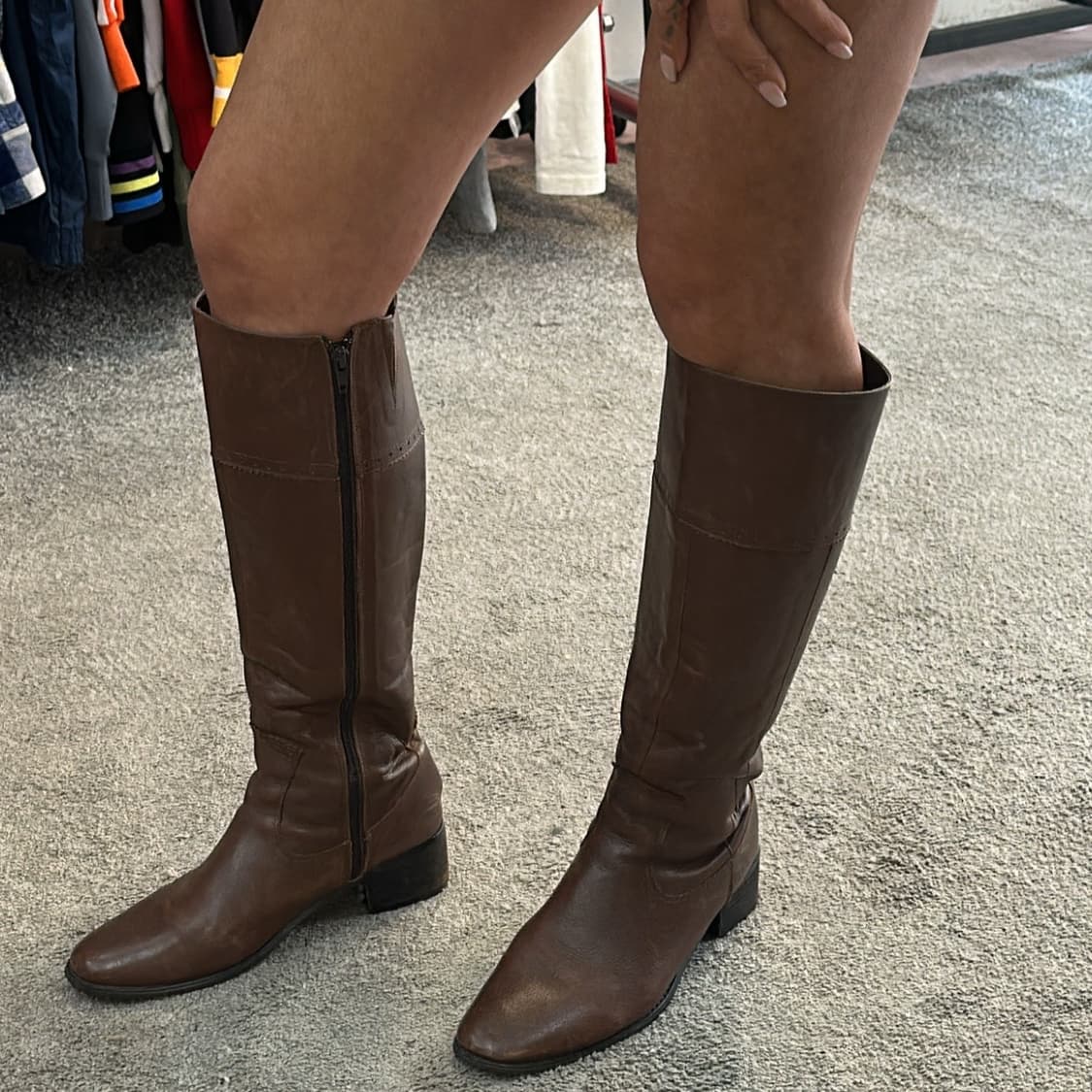 에드윈 SOMETHING 라인 브라운 가죽 부츠245 상품이미지1