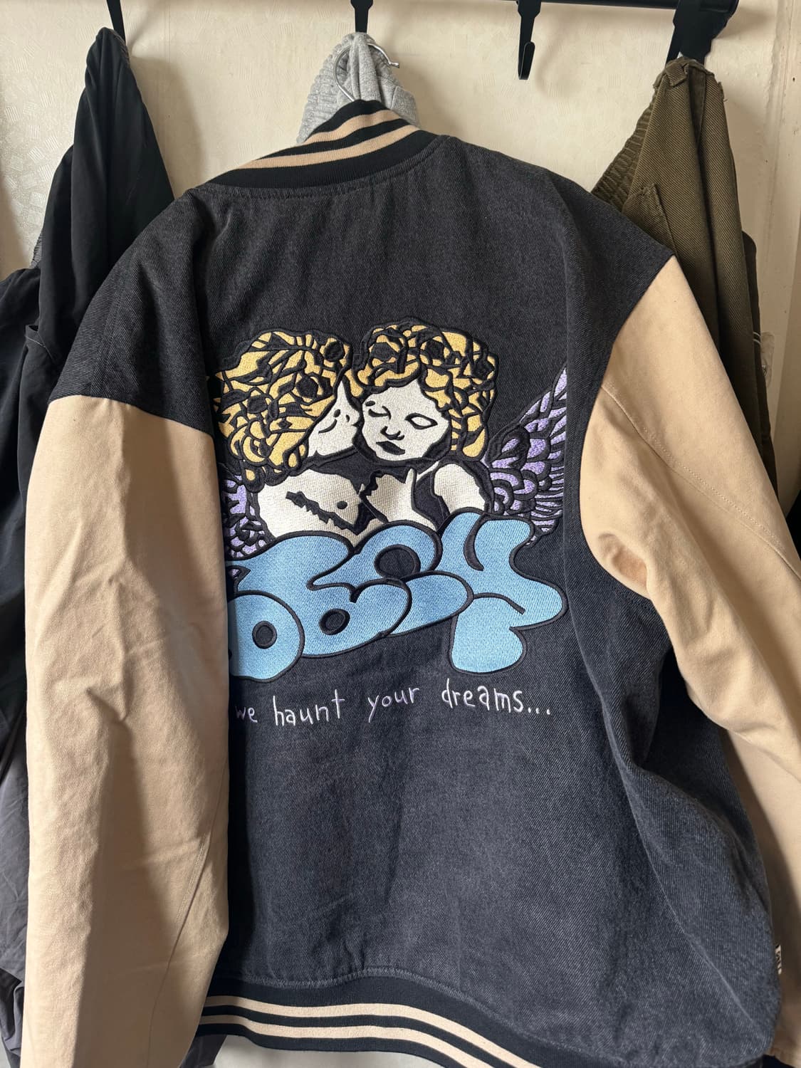 오베이 케어 데님 바시티 자켓 블랙 상품이미지4