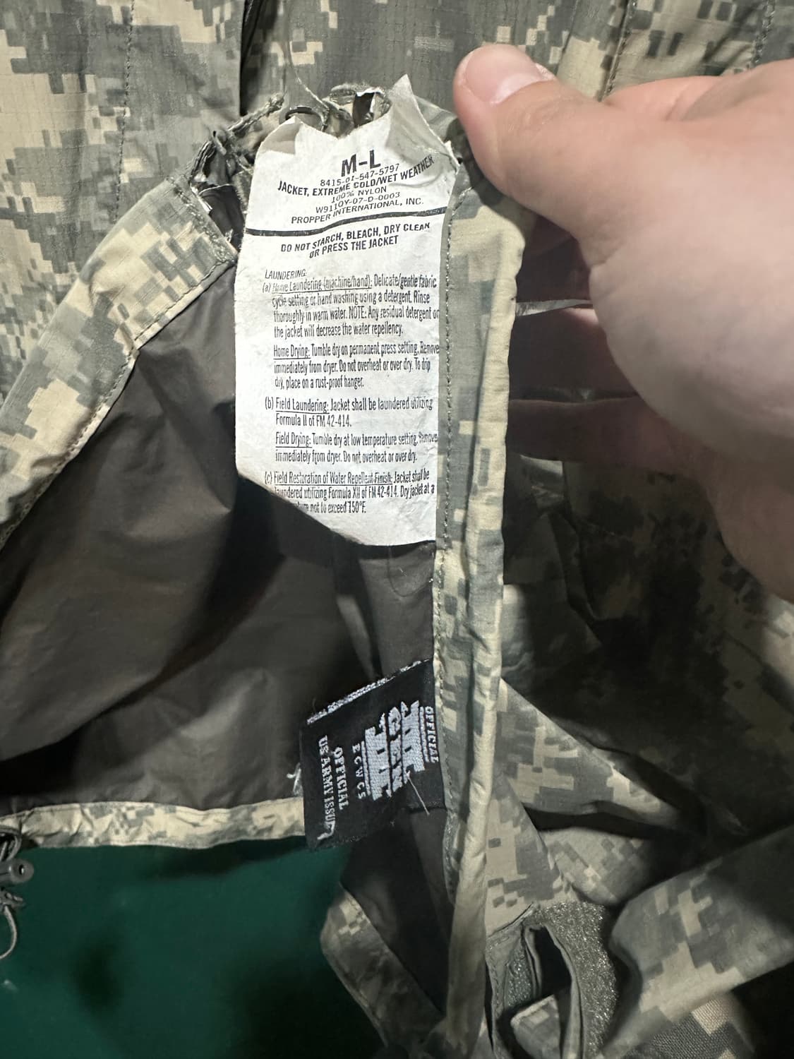 미군 젠3 고어텍스 콜드웨더 바람막이 110사이즈 상품이미지6