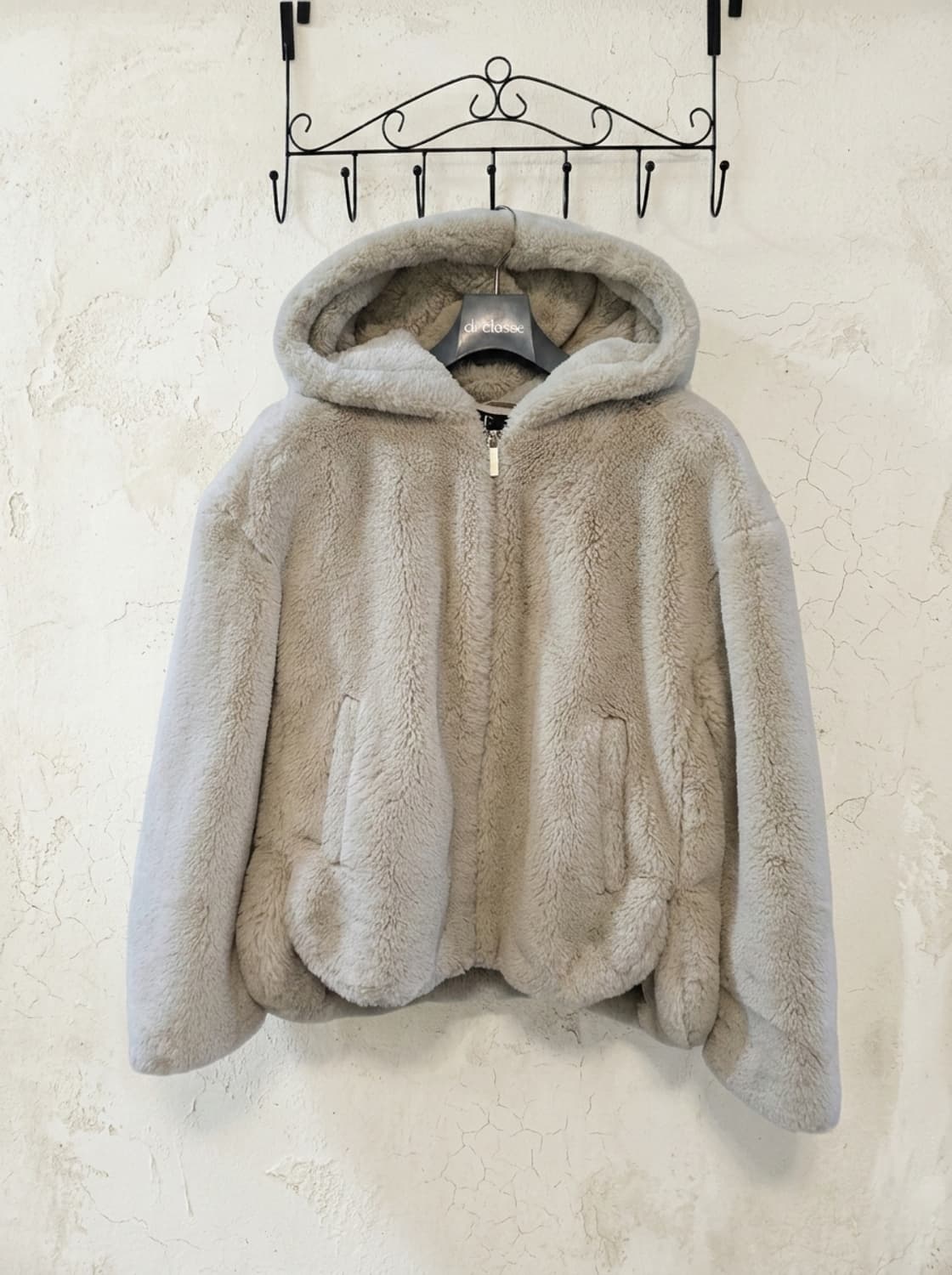 ZARA 퍼 후드 집업 XS 상품이미지1