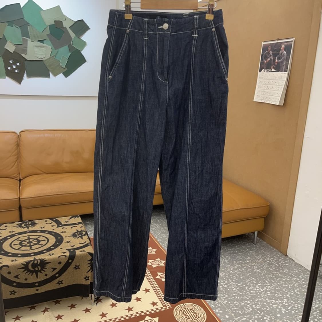 와릿이즌 캐주얼 스티치 하이웨스트 라이트 데님팬츠 S C08633 상품이미지3