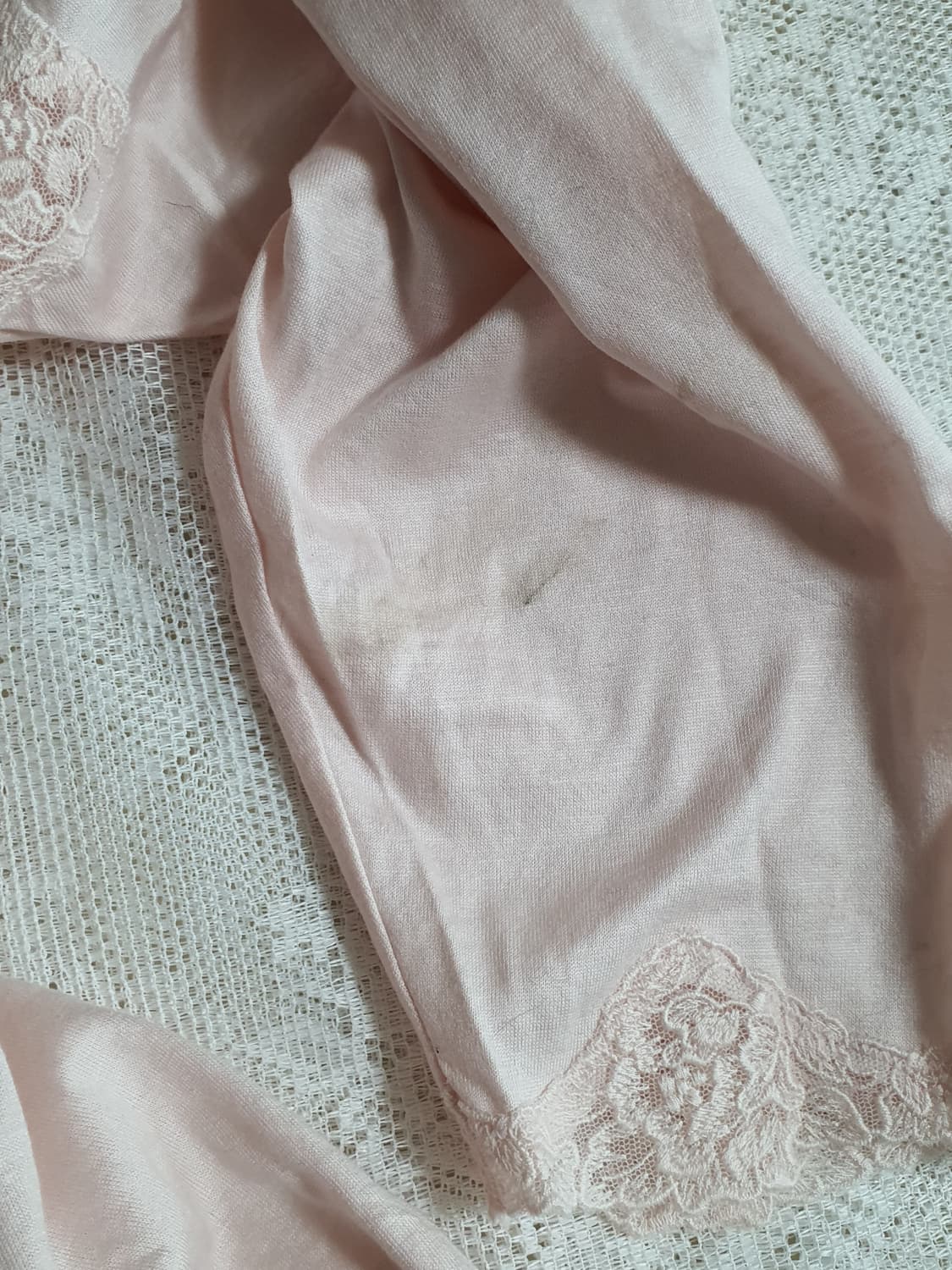 [일본빈티지] 레이스 핑크색 긴팔 셔츠 슬립 상품이미지7