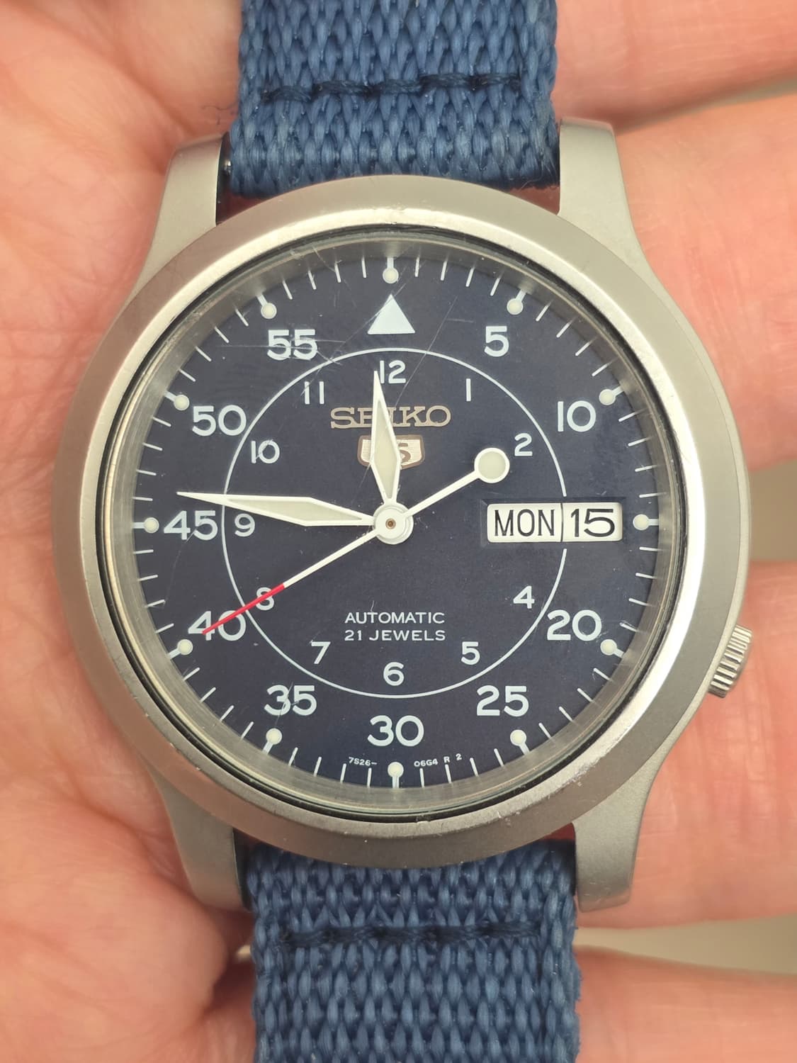 세이코 5 오토메틱 SNK897k2
 BLUE 스켈레톤 시계 상품이미지1