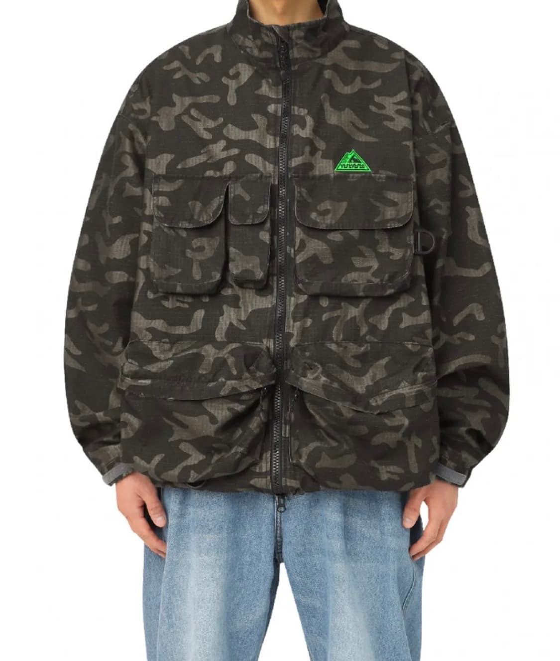 예스아이씨 포켓 피싱 파카 바람막이 자켓 블랙 카모 L 상품이미지3