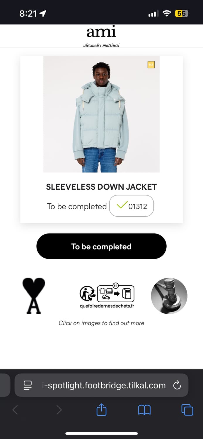 (새제품) 아미 패딩 배스트 L 블랙 상품이미지2