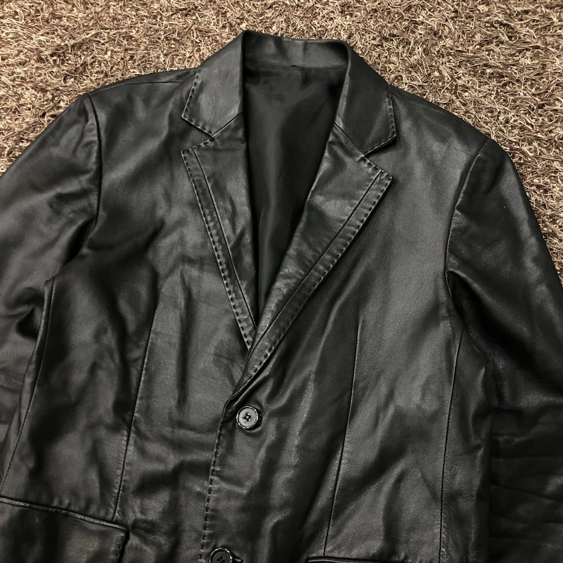 빈티지 양가죽 스티치 블레이저 레더 가죽 자켓 상품이미지2