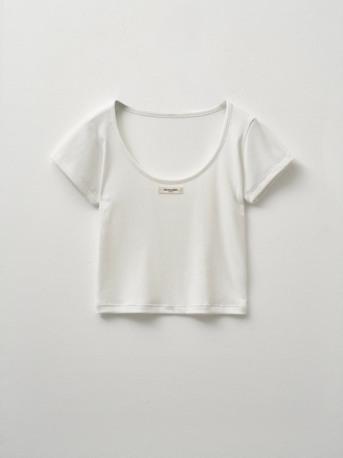 헬레네 파리스 리브드 하프 슬리브 반팔 화이트os 상품이미지1