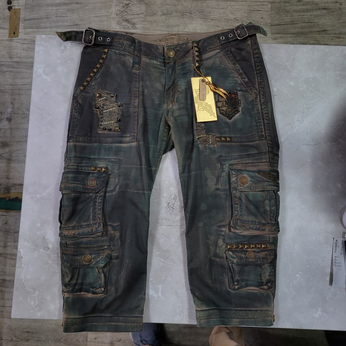 Robins jean 로빈스진 여성 카고 데님 7부 팬츠 (새상품) 상품이미지1