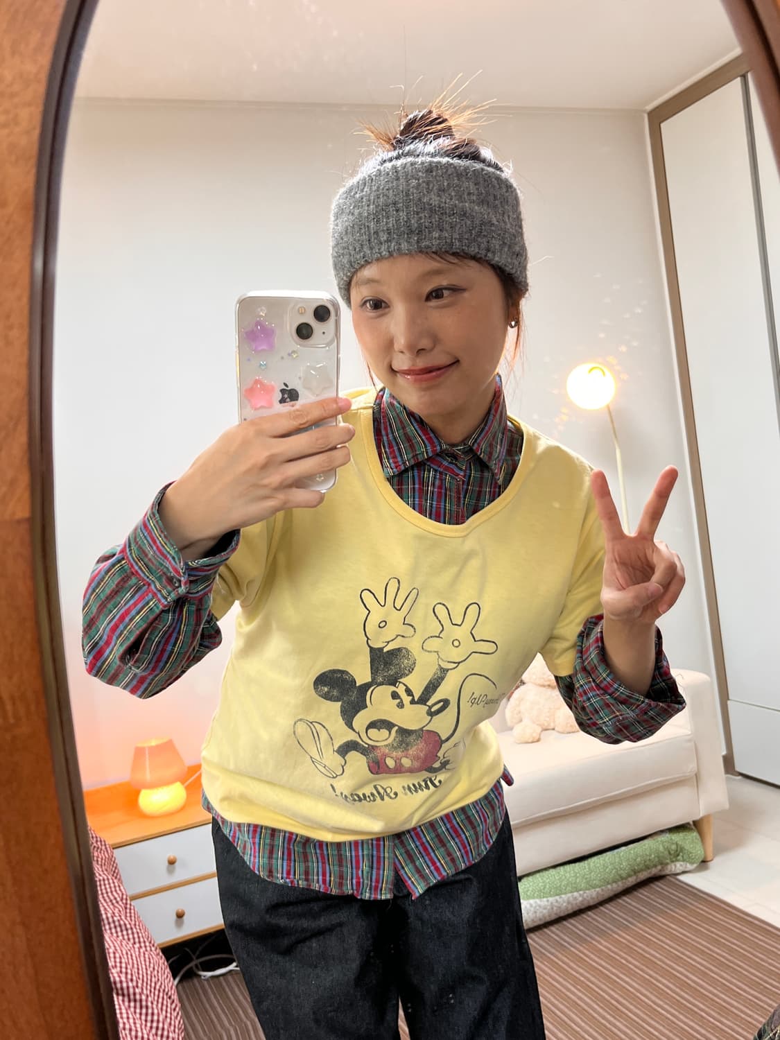 빈티지 미키 체크셔츠 세트 상품이미지1