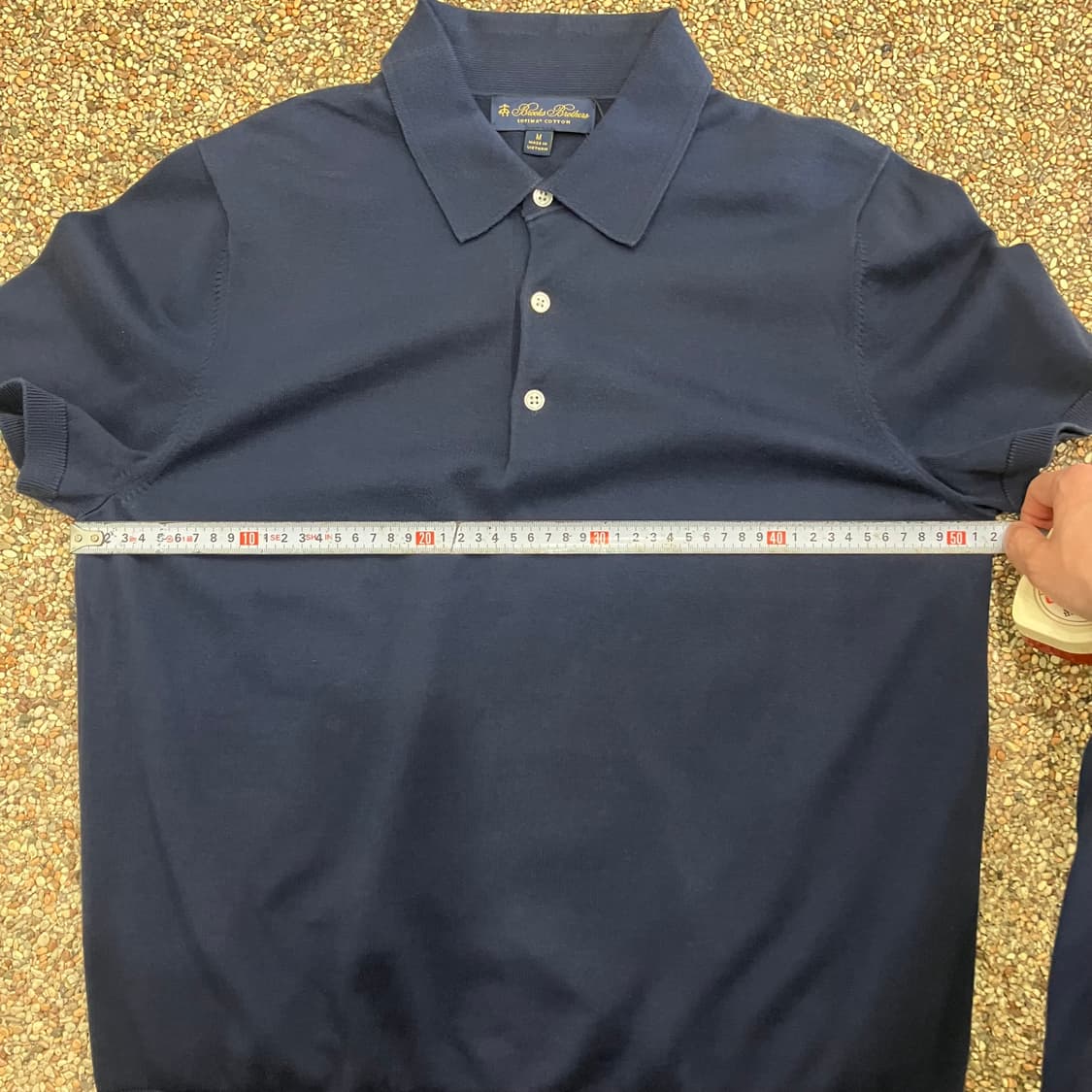 429 브룩스브라더스 코튼니트 카라 반팔 네이비 상품이미지5