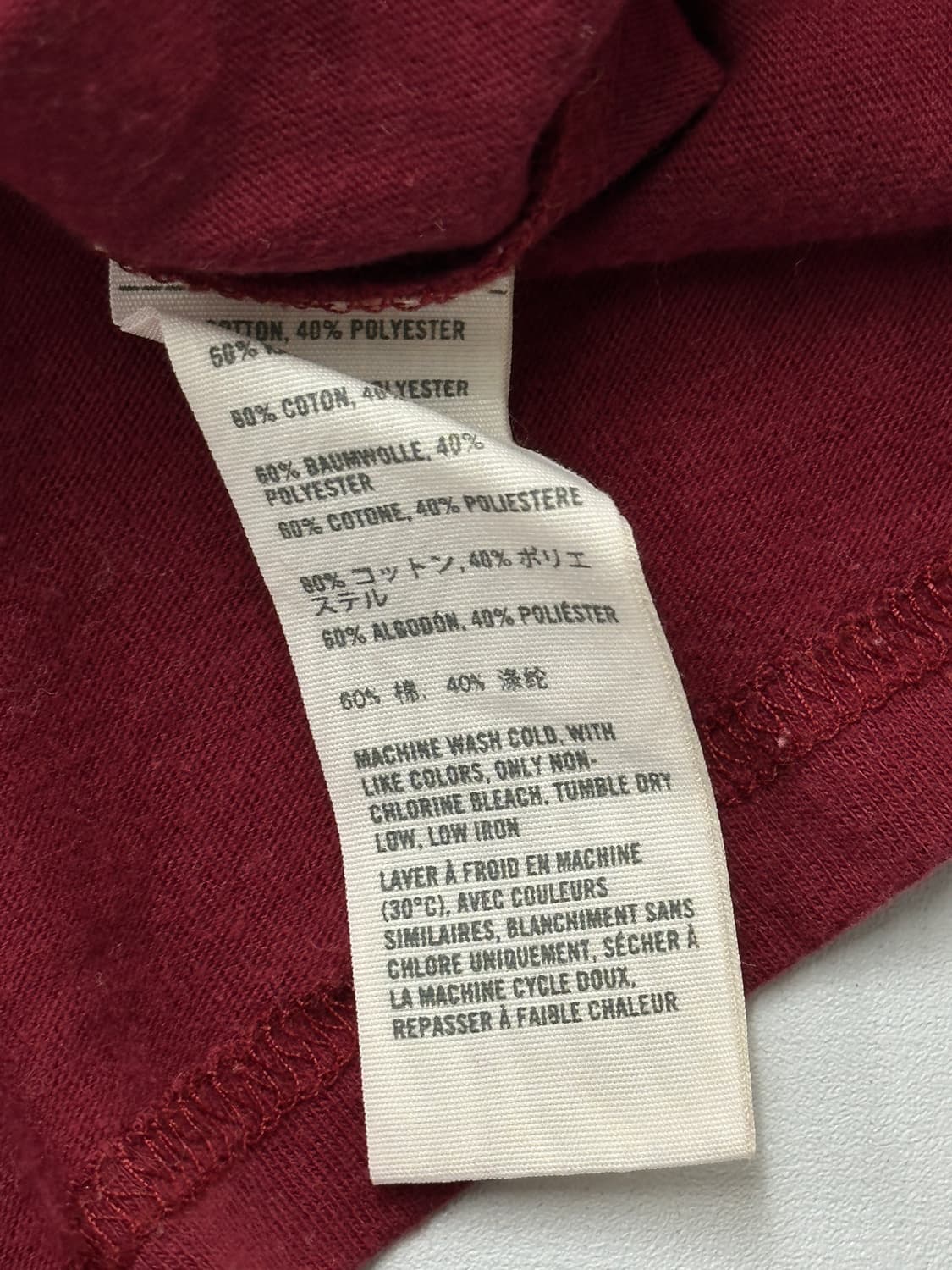 Hollister 홀리스터 버건디 프린팅 Y2K 슬림핏 여리 반팔티셔츠 상품이미지5