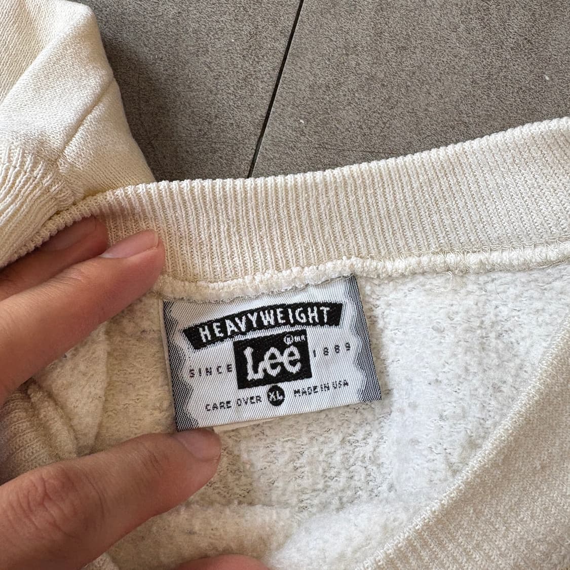 90s 92년 미국 생산 Lee 아이보리 스웻셔츠 상품이미지8