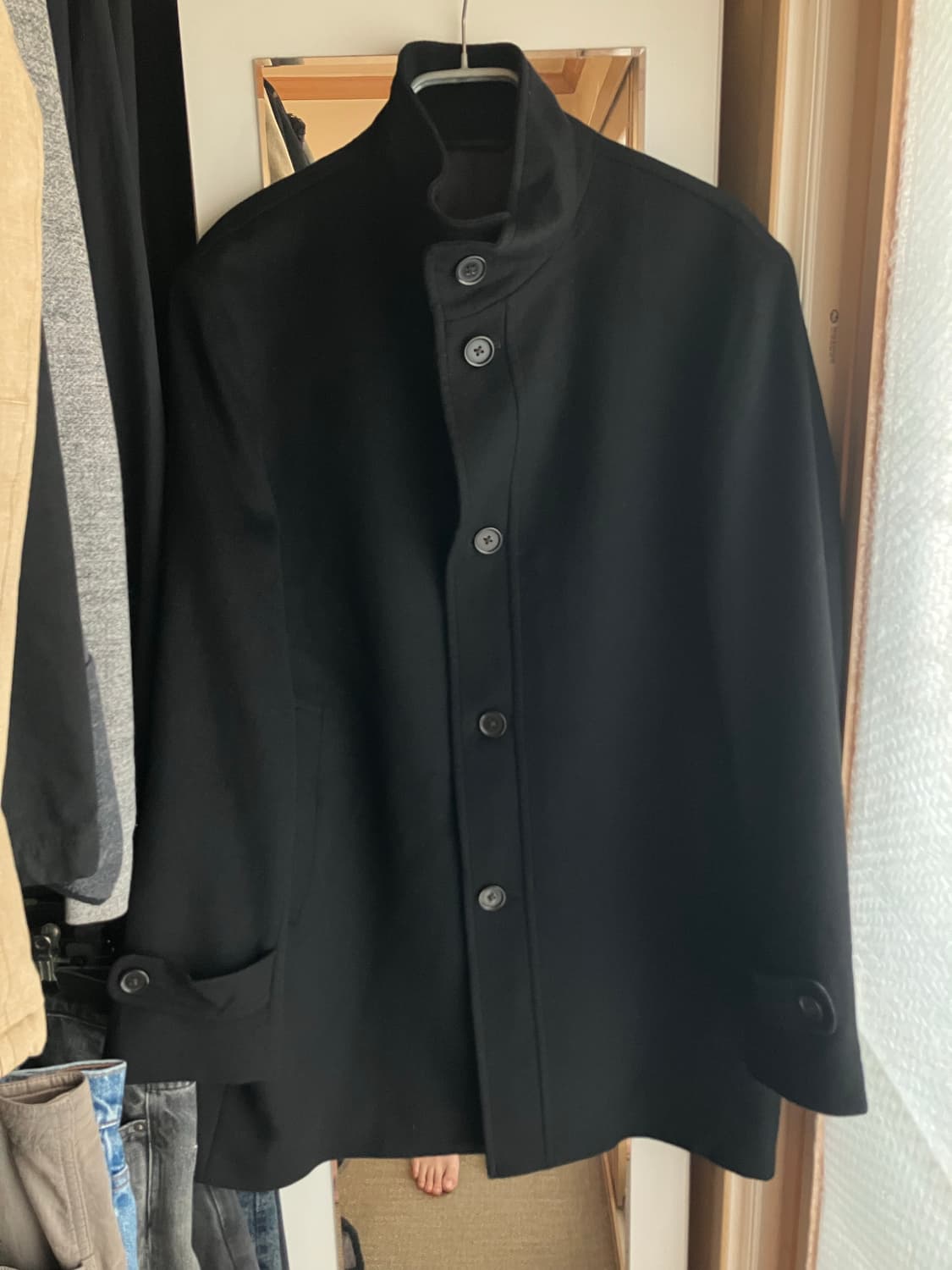 Black High neck coat 상품이미지1